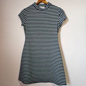 EUC FP BEACH STRIPED MOCK NECK CAP SLEEVES SHORT DRESS SIZE XS